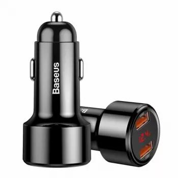 Szybka ładowarka samochodowa USB Baseus CCMLC20A-01 — do smartfonów, wejście 12–24 V, wyjście do 20 V, czarna