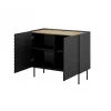 Komoda Cama Meble ONDA 2D 98x45x85 cm, czarna, rama z płyty wiórowej