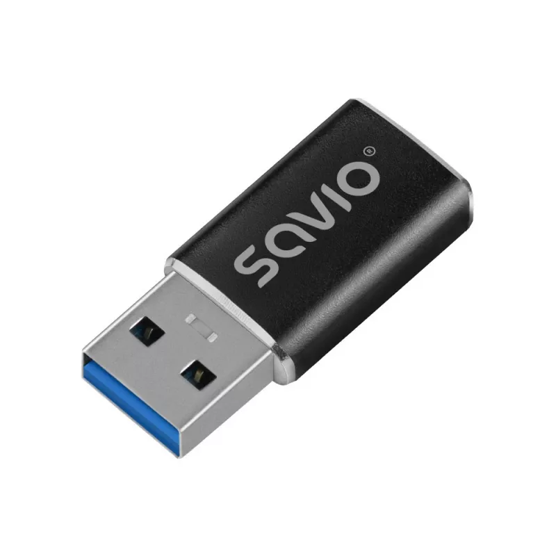 Savio AK-81 Adapter kabla wideo USB-C na USB-A Czarny
