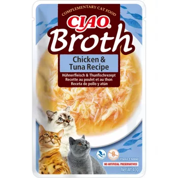INABA Ciao Broth przysmak dla kotów kurczak i tuńczyk, 40 g