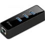 Fantec UMP-3UE1000 - karta sieciowa - USB3.0 - 1x Gigabit Ethernet + 3x USB3.0 - czarna (1959)