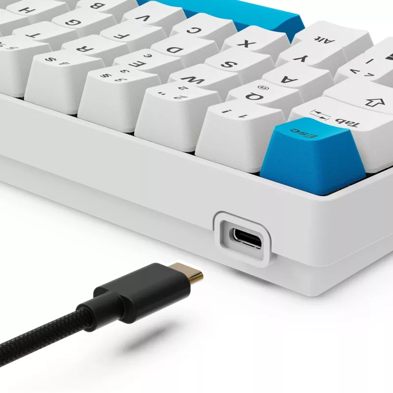 Klawiatura Sharkoon SGK50 S4 Domowa USB QWERTZ Niemiecka Biała 60% RGB LED