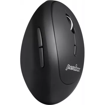 Perixx PERIMICE-819, ergonomiczna mysz pionowa, ciche kliknięcie, Multi-Device, czarna (PERIMICE-819)