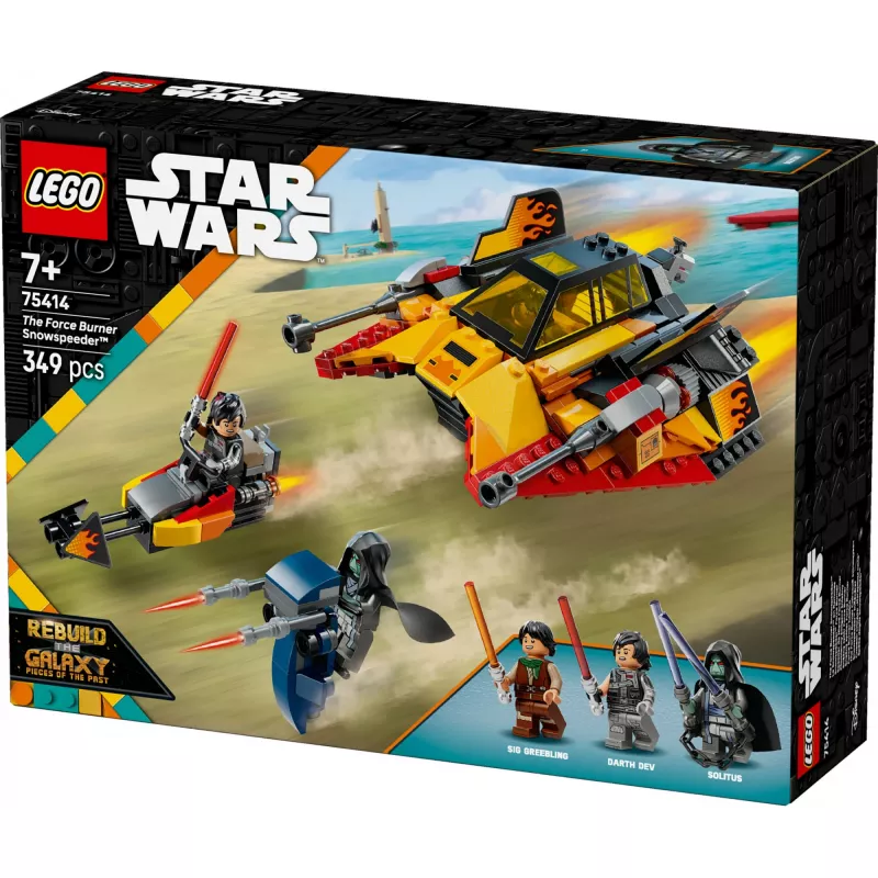 LEGO Star Wars Flame Speeder 75414 zestaw pojazdu śnieżnego — 349 elementów, 3 minifigurki, wiek 7+