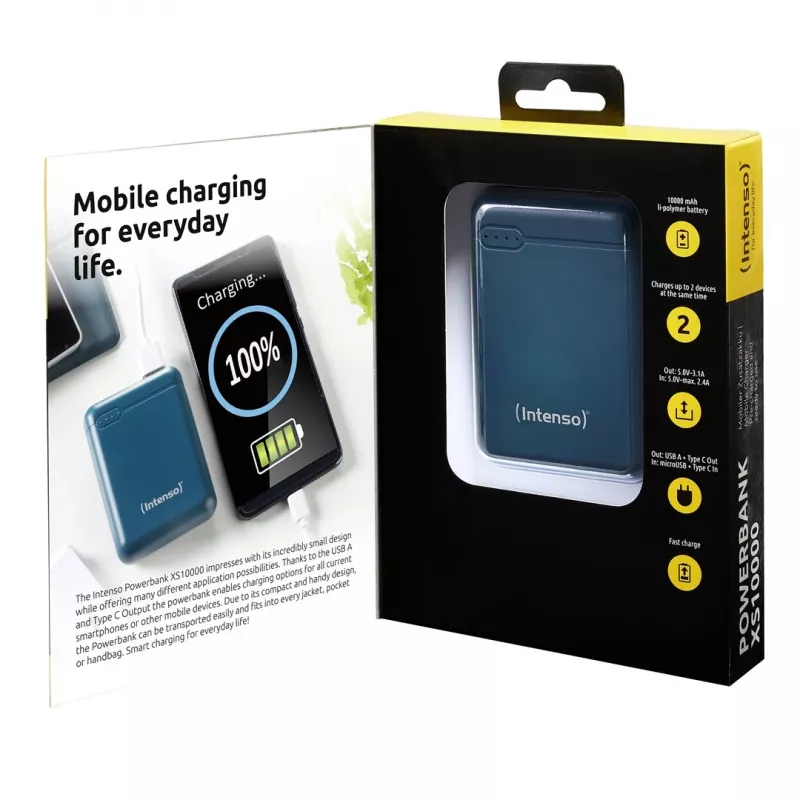 Intenso XS10000 Litowo-polimerowy (LiPo) 10000 mAh kolor petrol