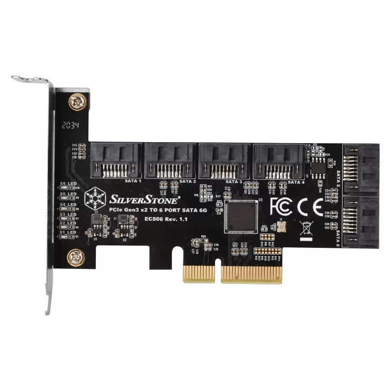 Kontroler Serial ATA SILVERSTONE SST-ECS06 — karta PCIe z 6 portami SATA