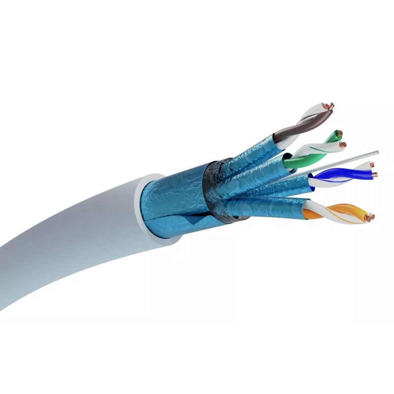 Kabel sieciowy Extralink Skrętka CAT6A FTP (F/FTP) V2 Wewnętrzny 500M Szary
