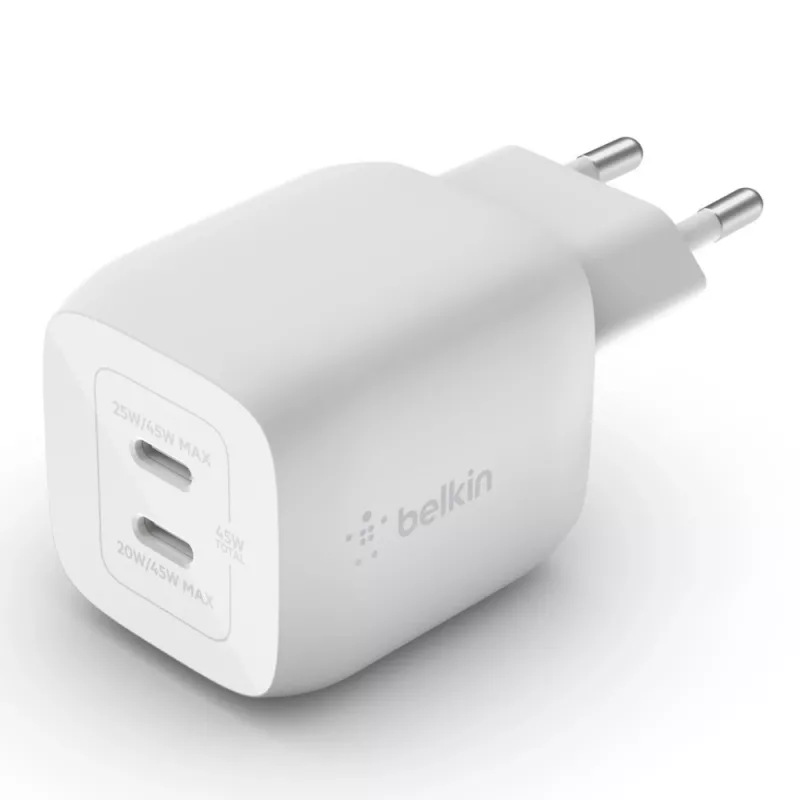 Belkin WCH011vfWH Ładowarka sieciowa AC szybkiego ładowania do laptopa, smartfona, tabletu, biała