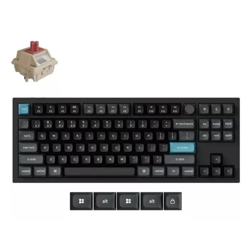 Mechaniczna klawiatura 80% QWERTY Keychron Q3 Ultra 8K — Bluetooth i przewodowa, podświetlenie RGB, czarna