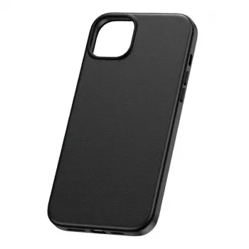 Etui na telefon Baseus iPhone 15 Pro Max Fauxther Series czarne — ochronna twarda skorupa, wykończenie z imitacji skóry