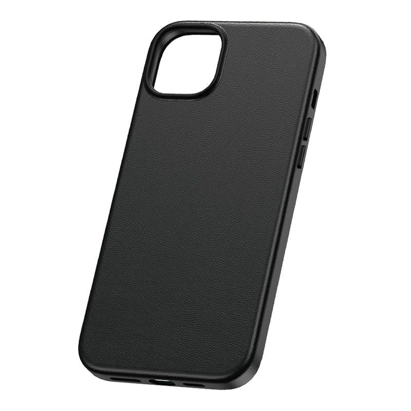 Etui na telefon Baseus iPhone 15 Pro Max Fauxther Series czarne — ochronna twarda skorupa, wykończenie z imitacji skóry