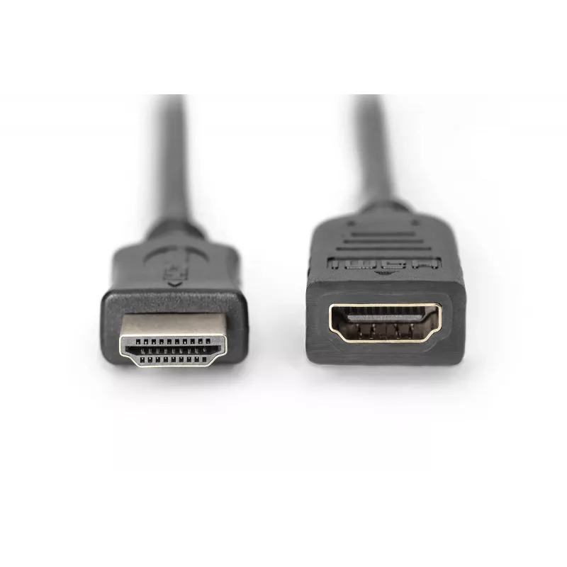 Digitus ASSMANN HDMI High Speed - HDMI mit Ethernet-Verlängerungskabel - HDMI (W) bis HDMI (M) - 5 m - Dreifachisolierung - Schwarz (AK-330201-050-S)