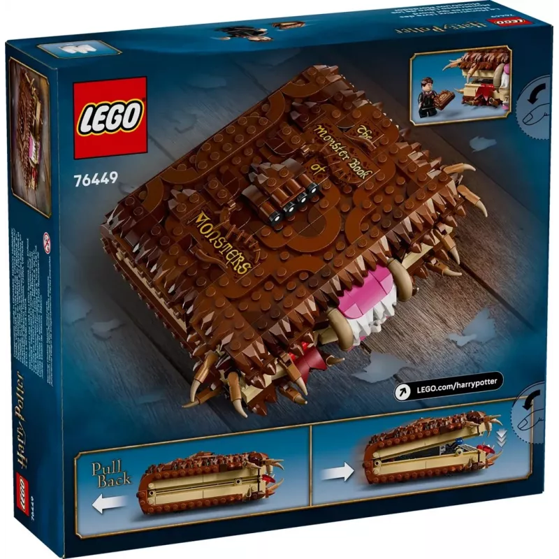 LEGO Harry Potter Zestaw do zabawy Potworna Księga Potworów 76449 — 518 elementów, 1 minifigurka, dołączane zęby