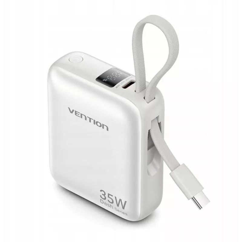 Power bank Vention FHEN0 litowo-polimerowy 10000 mAh 35 W USB-C 1 port biały