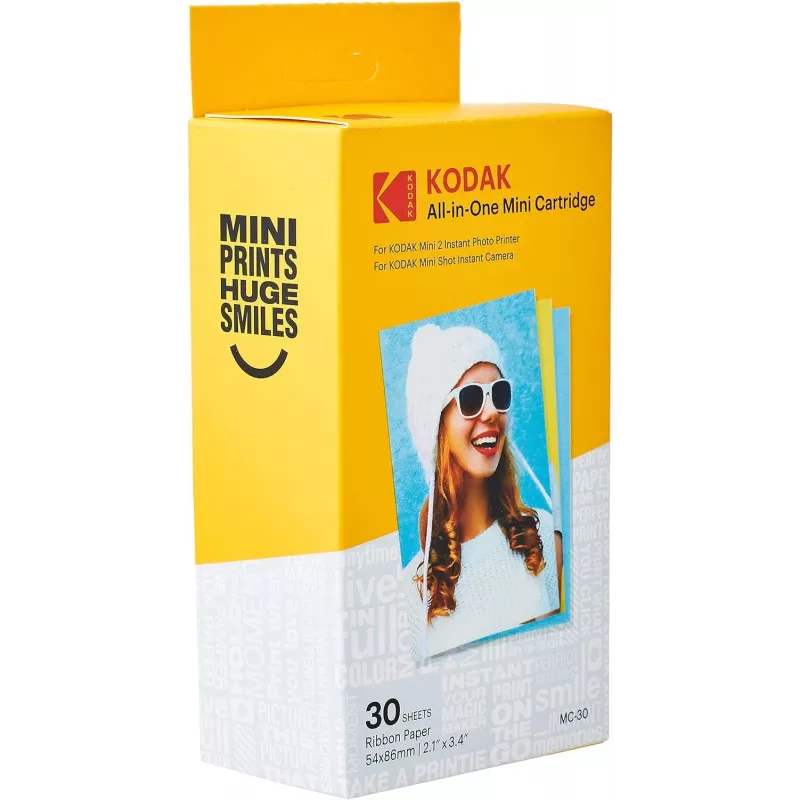 Uniwersalny mini wkład 30 arkuszy, Kodak MC-30 — wkład z papierem fotograficznym do drukarek natychmiastowych, pojemność 30 arkuszy