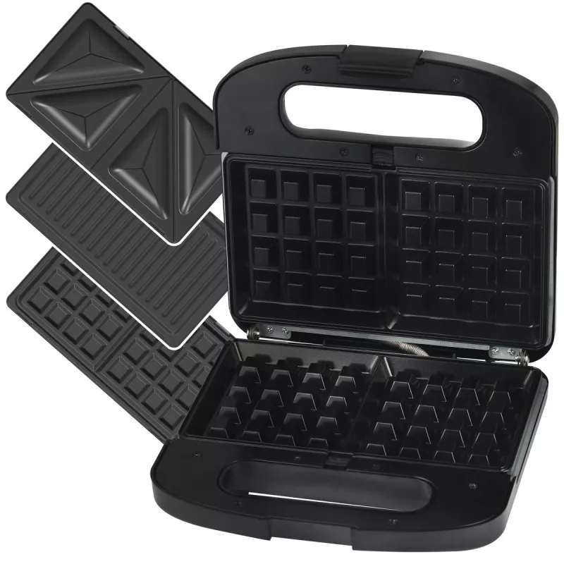 Extralink Smart Life Grill Sandwich & Waffle Maker SJ-37A | Grill Toaster & Waffle Iron | 1000W, Toster z 3 wymiennymi płytkami