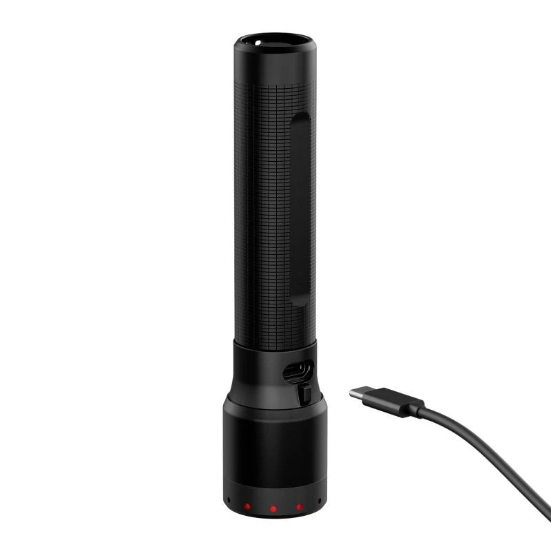 Latarka ręczna Ledlenser P7R Czarna akumulatorowa LED 1000 lumenów, 3,7 V 21700, IP68, 159 mm, 360 g
