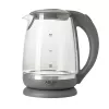Adler | Czajnik | AD 1286 | Standard | 2200 W | 2 L | Plastik/Szkło | Obrotowa podstawa 360° | Szary/Przezroczysty
