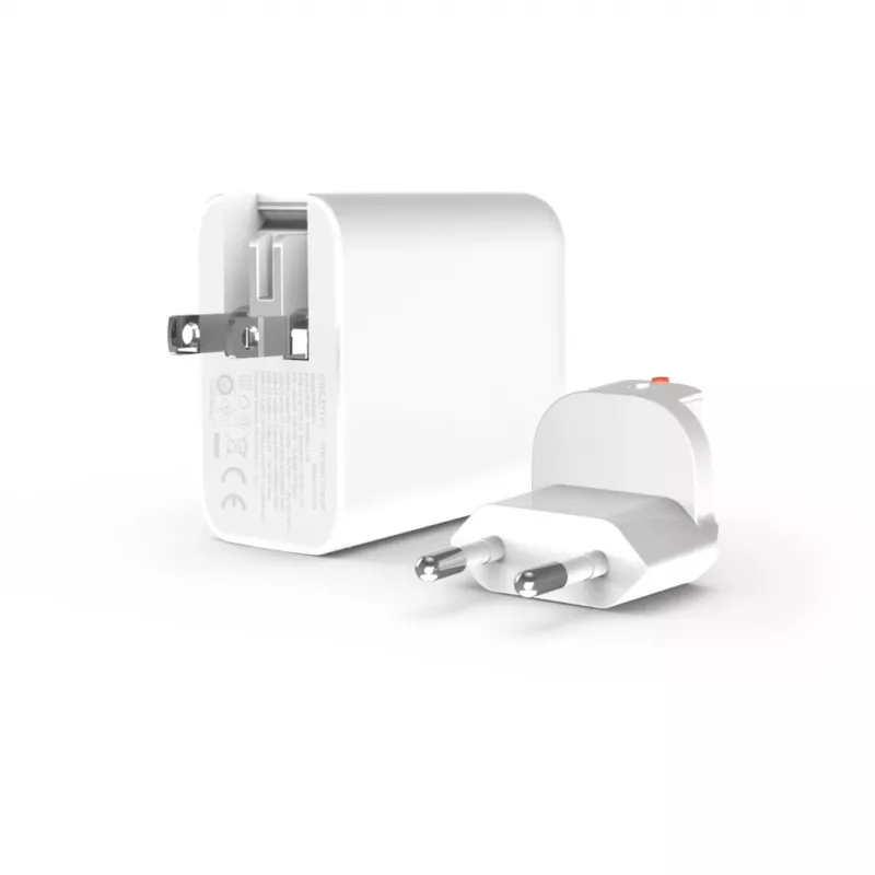 Ładowarka Creative Labs 67W GaN 1x USB-A 2x USB-C PD — 67W sumaryczna moc wyjściowa, technologia GaN