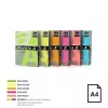 Kolorowy papier neonowy Double A, 75g, A4, 500 arkuszy, Rainbow 4, 5 neonowych kolorów