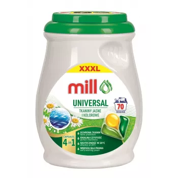 MILL PROFESSIONAL 3-komorowe uniwersalne kapsułki do prania, 70 szt.