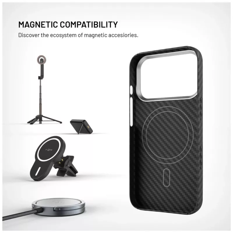 Etui ochronne FIXED MagVelar do Apple iPhone 17 Pro, czarne