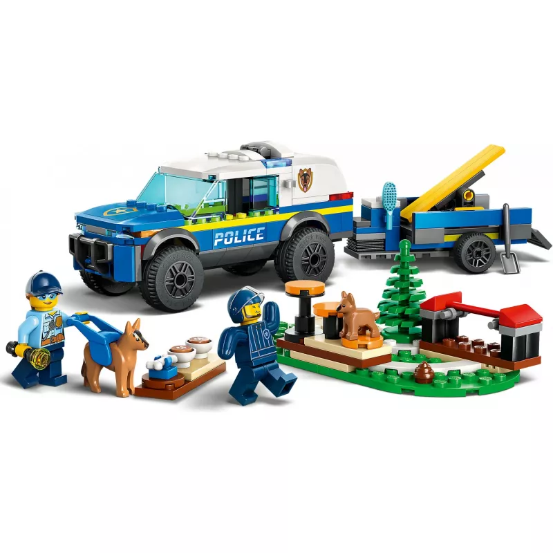 Zestaw LEGO Mobilny Szkolenie Psów Policyjnych z Psem Policyjnym i Wyposażeniem Szkoleniowym