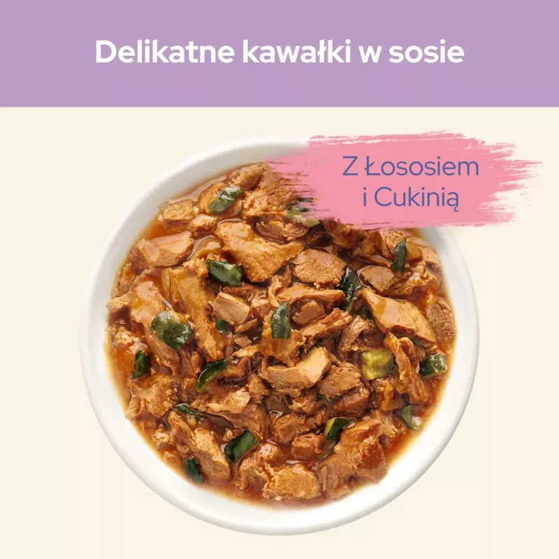 Purina Cat Chow Sensitive Gig z łososiem i cukinią w sosie - Mokra karma dla kotów - 85 g
