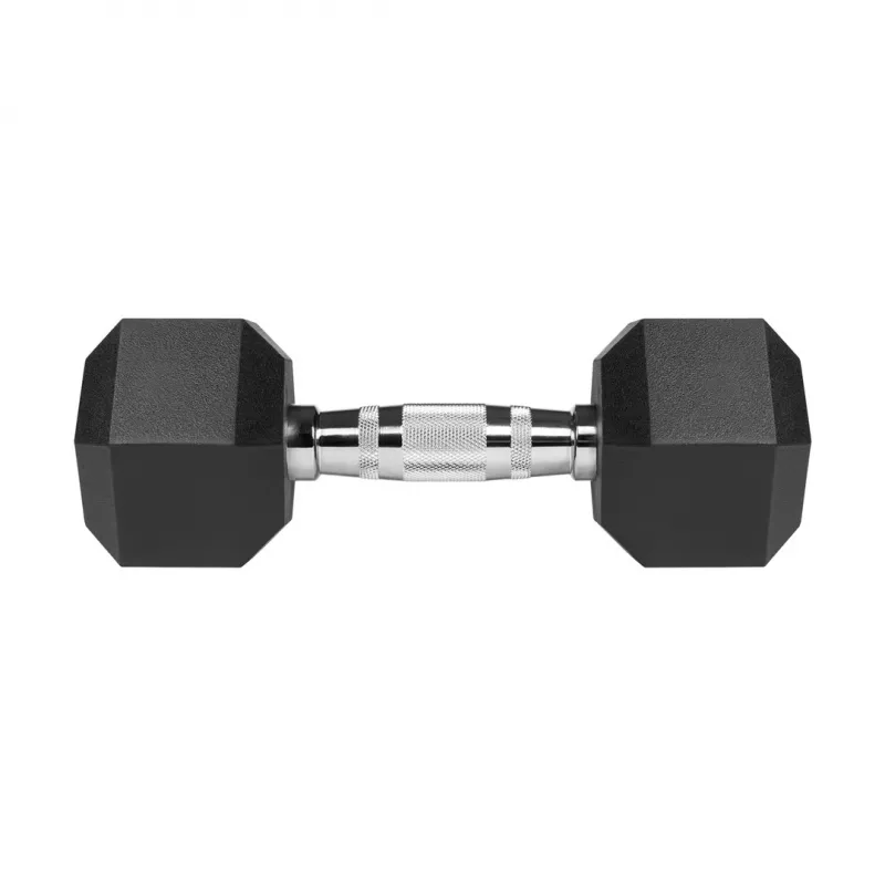 Gumowane hantle żeliwne HEX 2x6 kg REBEL ACTIVE