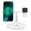 Belkin BoostCharge Pro Ładowarka Bezprzewodowa 3w1 do Słuchawek, Smartfona i Smartwatcha, Biała, Szybkie Ładowanie, Wewnętrzna