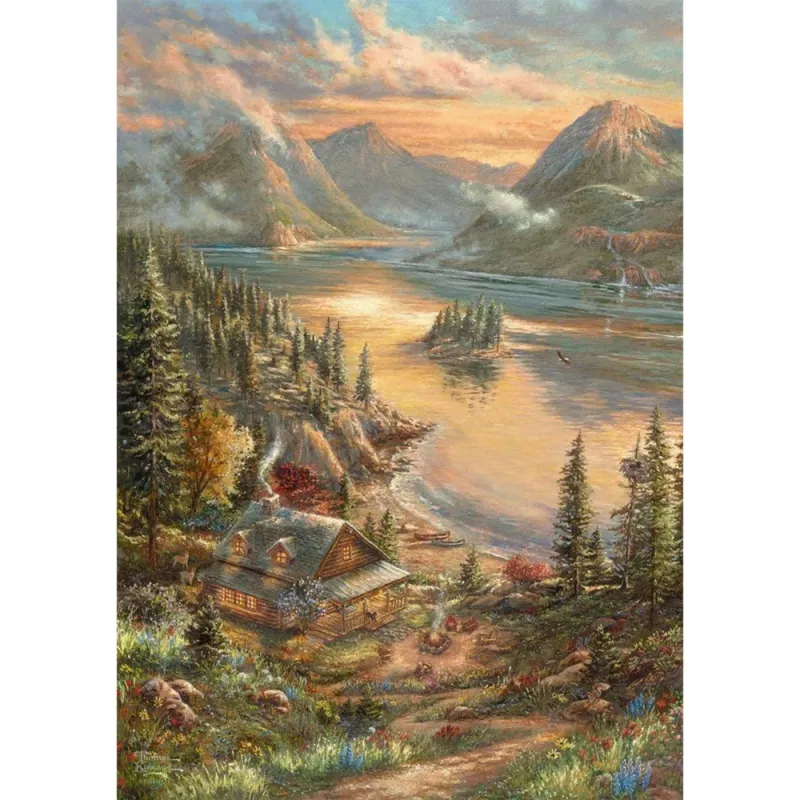 Thomas Kinkade Studios: Pracht am Seeufer, Puzzle 500 elementów
