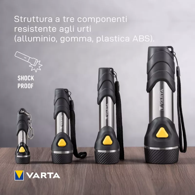 Varta Day Light Key Chain Light - Schlüsselanhänger-Blinklicht - Aluminium - Schwarz - ABS Synthetik - Aluminium - Gummi - LED - 1 Lampen - 12 lm