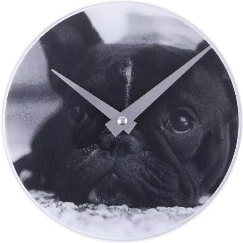 NeXtime zegar 5173 Little Dog, Ø20 cm, ścienny, czarny