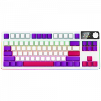 LORGAR KBP70TKLW, Bezprzewodowa mechaniczna klawiatura gamingowa TKL Pro, biała, układ EN