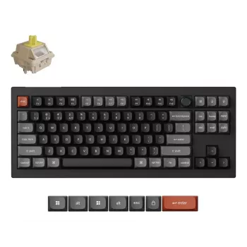 Klawiatura mechaniczna Keychron V3 Ultra 8K — Przewodowa i Bluetooth, układ QWERTY, podświetlenie RGB LED, czarna