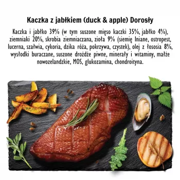 PAKA ZWIERZAKA Kaczka z jabłkiem M - sucha karma dla psa - 9kg