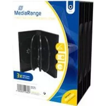 MEDIARANGE BOX35-8 - pudełko jewel case - 8 płyt - czarny - plastik - 120 mm - pyłoszczelny - odporny na zarysowania