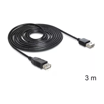 Kabel USB DeLOCK EASY-USB 2.0-A 3m Czarny