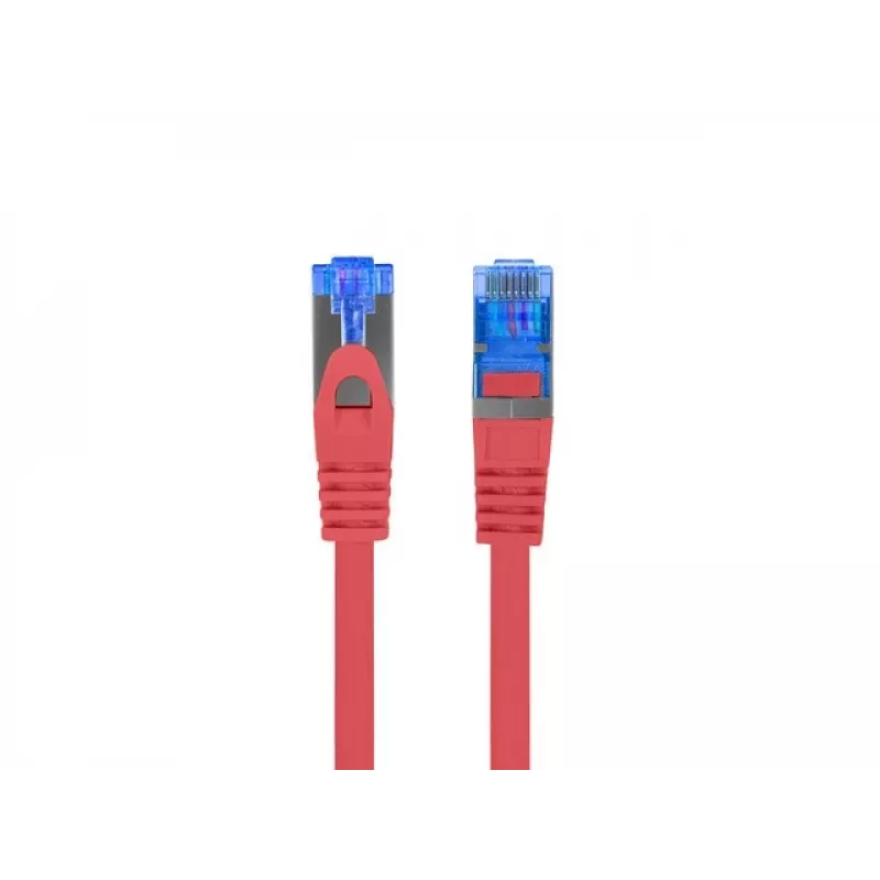 LANBERG PATCHCORD S/FTP CAT.6A 0.5M Czerwony LSZH