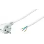 Wentronic Goobay Uziemiony kabel zasilający kątowy do samodzielnego montażu, 3 m, Biały - Typ F (Typ F, CEE 7/7) > luźne końcówki kabla (93312)
