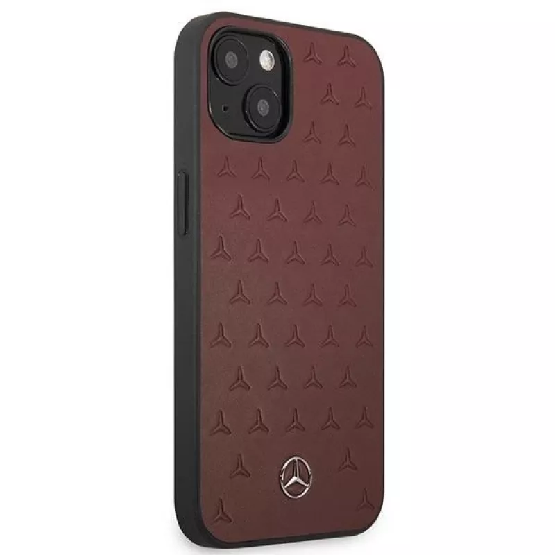 Mercedes MEHCP13SPSQRE Etui twarde iPhone 13 mini 5,4 Czerwone/czerwone Skóra Wzór Gwiazd