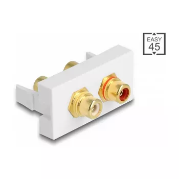 DeLOCK Easy 45 gniazdo 2 x RCA Biały ABS