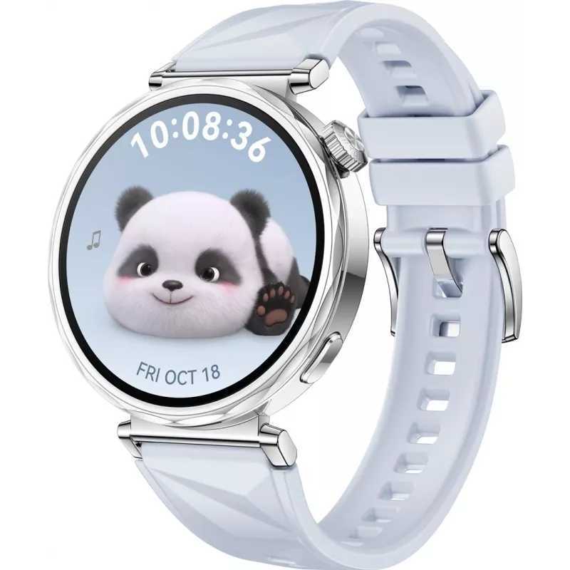 Smartwatch Huawei WATCH GT5 41mm z wyświetlaczem AMOLED 1,32 cala o rozdzielczości 466 x 466 pikseli. Pojemność baterii 323 mAh, waga tylko 35 g.
