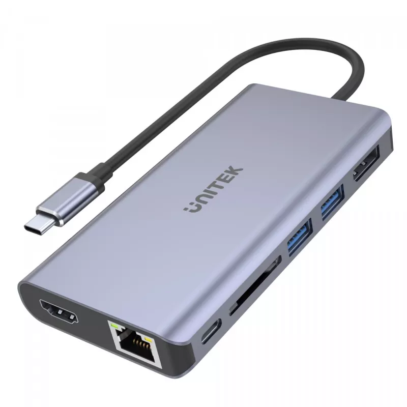Hub UNITEK uHUB S7 USB 3.2 Gen 1 Type-C szary