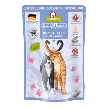 Mokra karma dla kota Fox4Pets DeliCATessen Tuńczyk i Kaczka 85 g saszetka, kompletna dieta bezzbożowa dla dorosłych