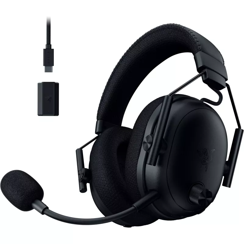 BlackShark V3 Pro, słuchawki gamingowe czarne, ANC, dongle 2,4 GHz, Bluetooth, USB, jack 3,5 mm