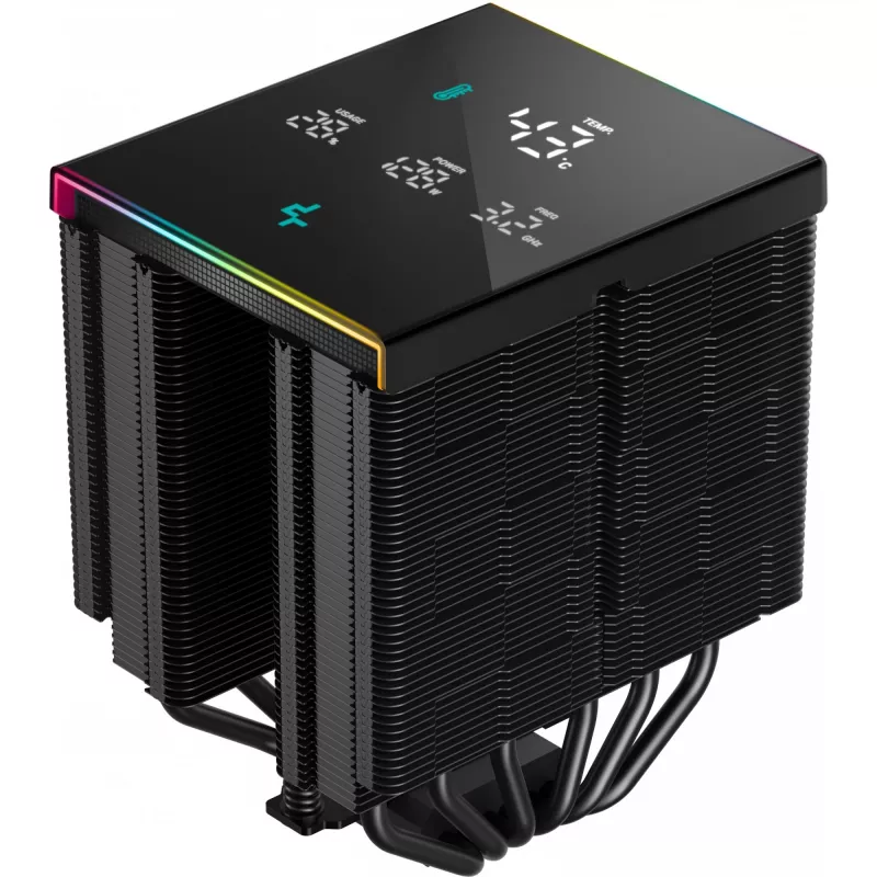 Chłodzenie powietrzne DeepCool AK620 Digital PRO — wentylator 120 mm, 1750 RPM, 25 dB, 12 V, kompatybilne z LGA1700/AM5, czarny