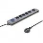 Listwa przeciwprzepięciowa Qoltec 50166 Szara 6 gniazd AC 230 V 3 m