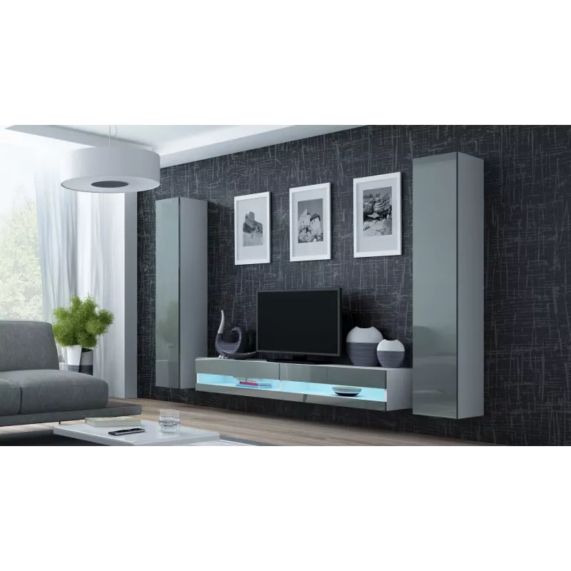 Cama stojak TV VIGO nowy 30/180/40 biały/szary połysk
