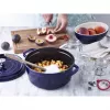 Staub 24 cm okrągły garnek żeliwny ciemnoniebieski